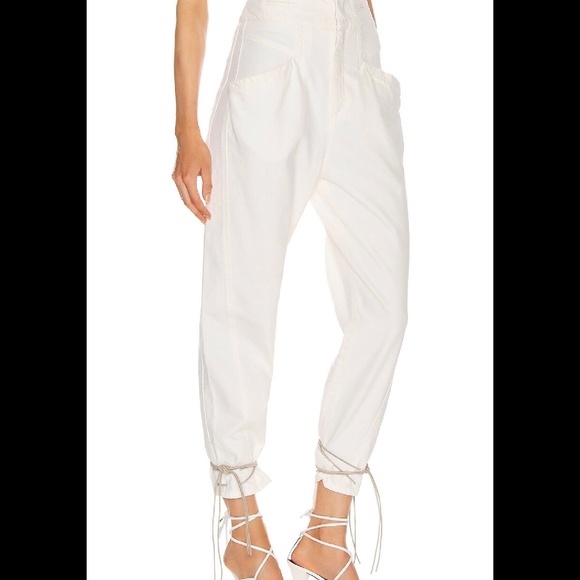 ISABEL MARANT NUBAIA  JEANS - WHITE, SIZE 36 - Picture 5 of 8